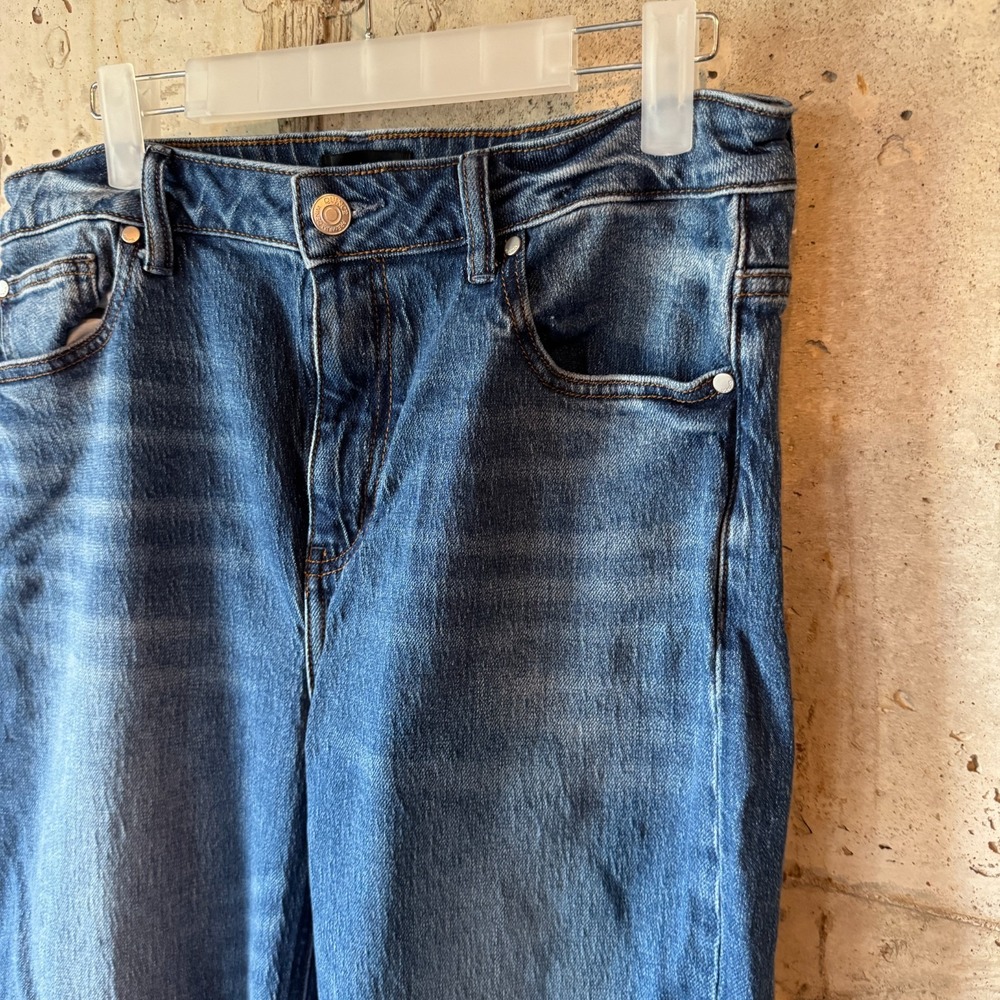 Quince Bella Stretch Relaxed Straight Jeans Womens 30 Atlantic Blue Cotton Blend - Picture 3 of 11
